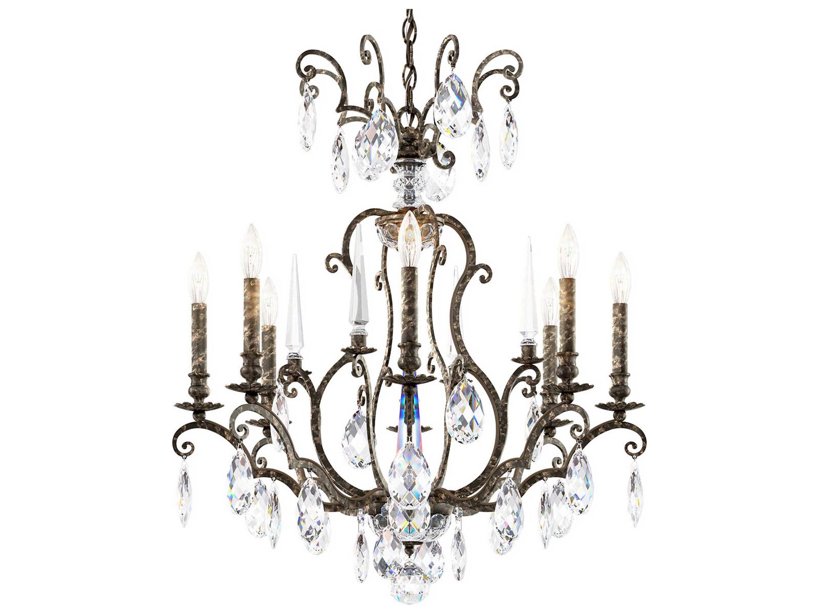 Schonbek 8-Light Renaissance Nouveau Candelabra Chandelier in Heirloom Bronze