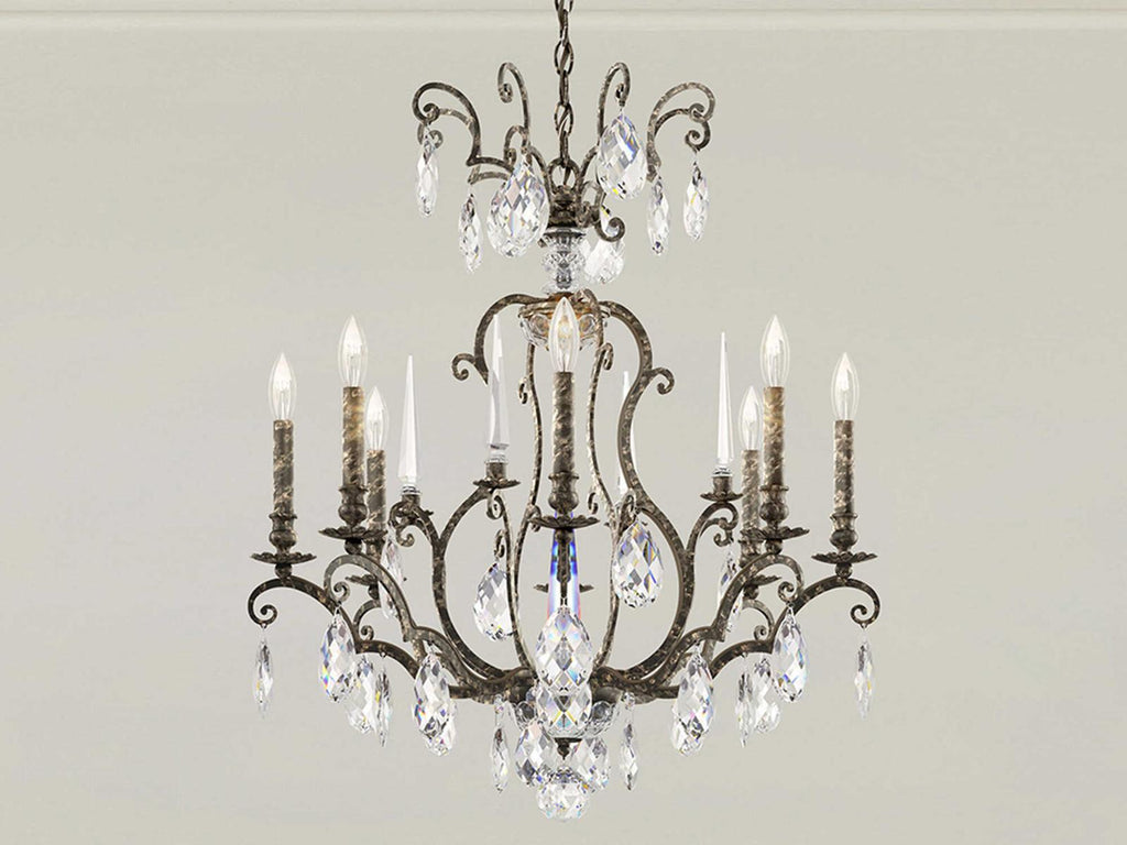 Schonbek 8-Light Renaissance Nouveau Candelabra Chandelier in Heirloom Bronze