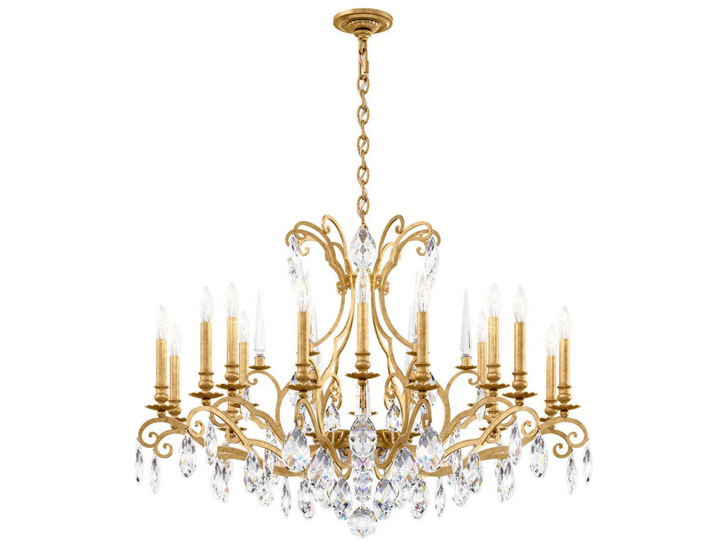 Schonbek Renaissance Nouveau 18-Light Crystal Chandelier in Heirloom Gold