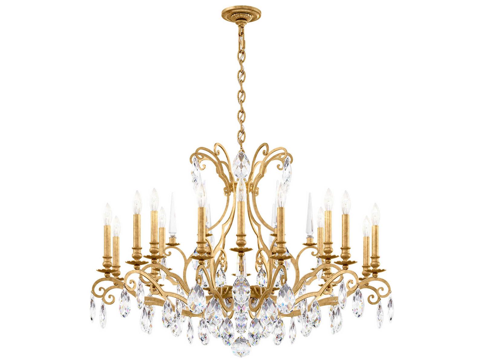 Schonbek Renaissance Nouveau 18-Light Crystal Chandelier in Heirloom Gold