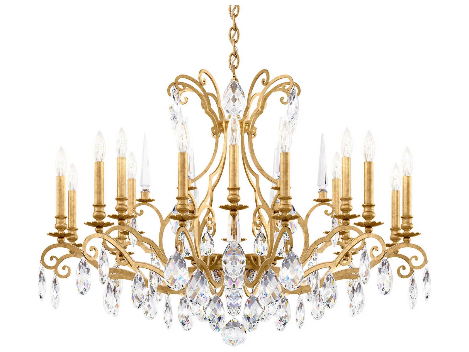Schonbek Renaissance Nouveau 18-Light Crystal Chandelier in Heirloom Gold