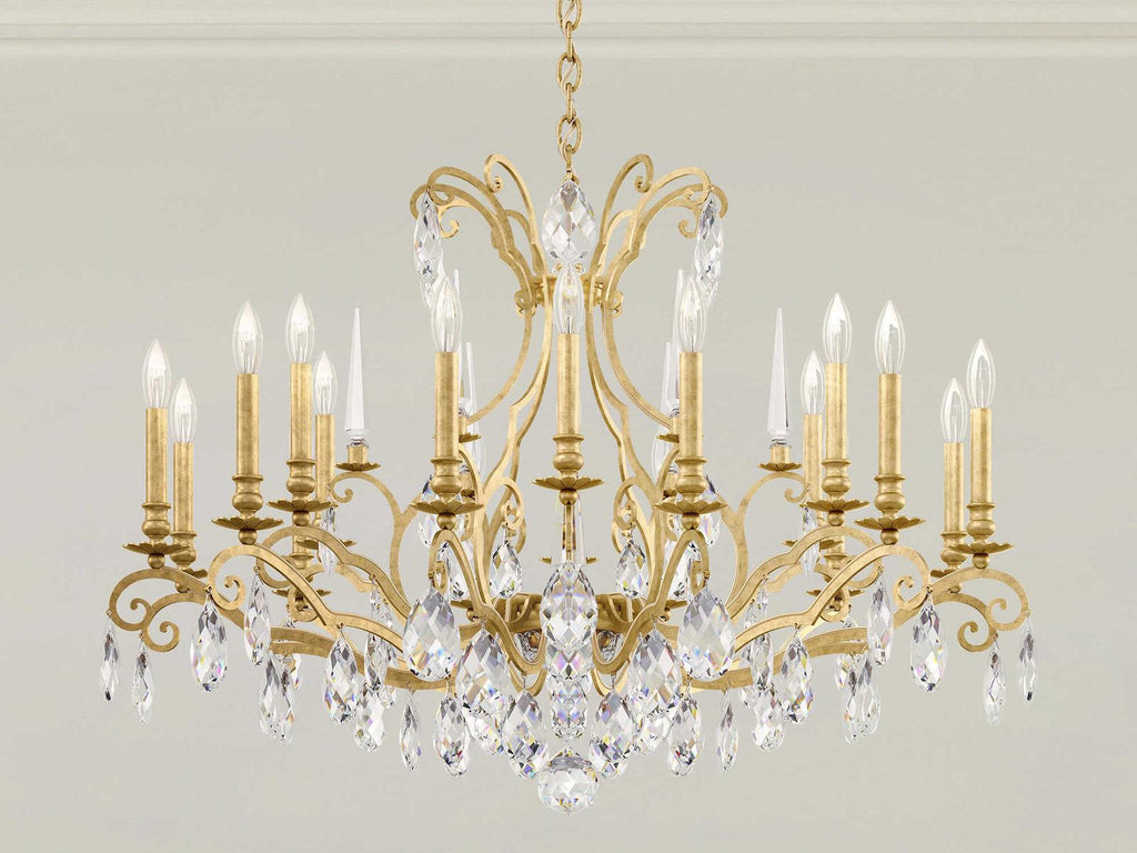 Schonbek Renaissance Nouveau 18-Light Crystal Chandelier in Heirloom Gold