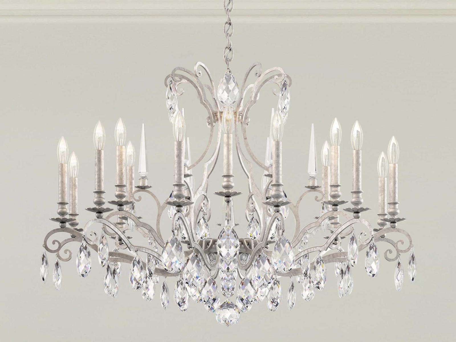 Schonbek Renaissance Nouveau 18-Light Grand Chandelier in Antique Silver