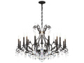 Schonbek Renaissance Nouveau 18-Light Candelabra Chandelier in Black with Heritage Crystal