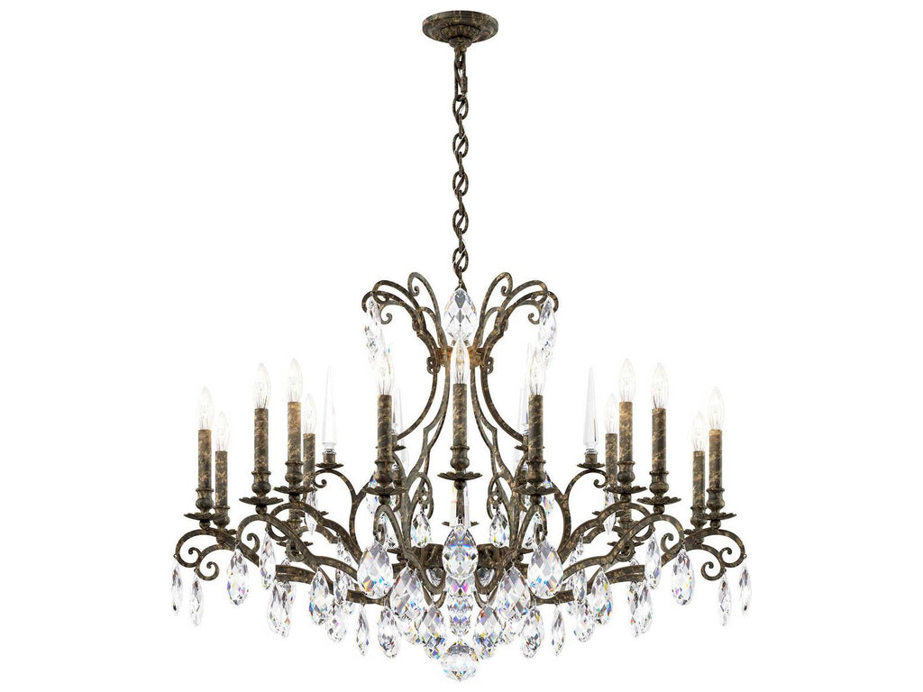 Schonbek Renaissance Nouveau 18-Light Crystal Candelabra Chandelier in Heirloom Bronze