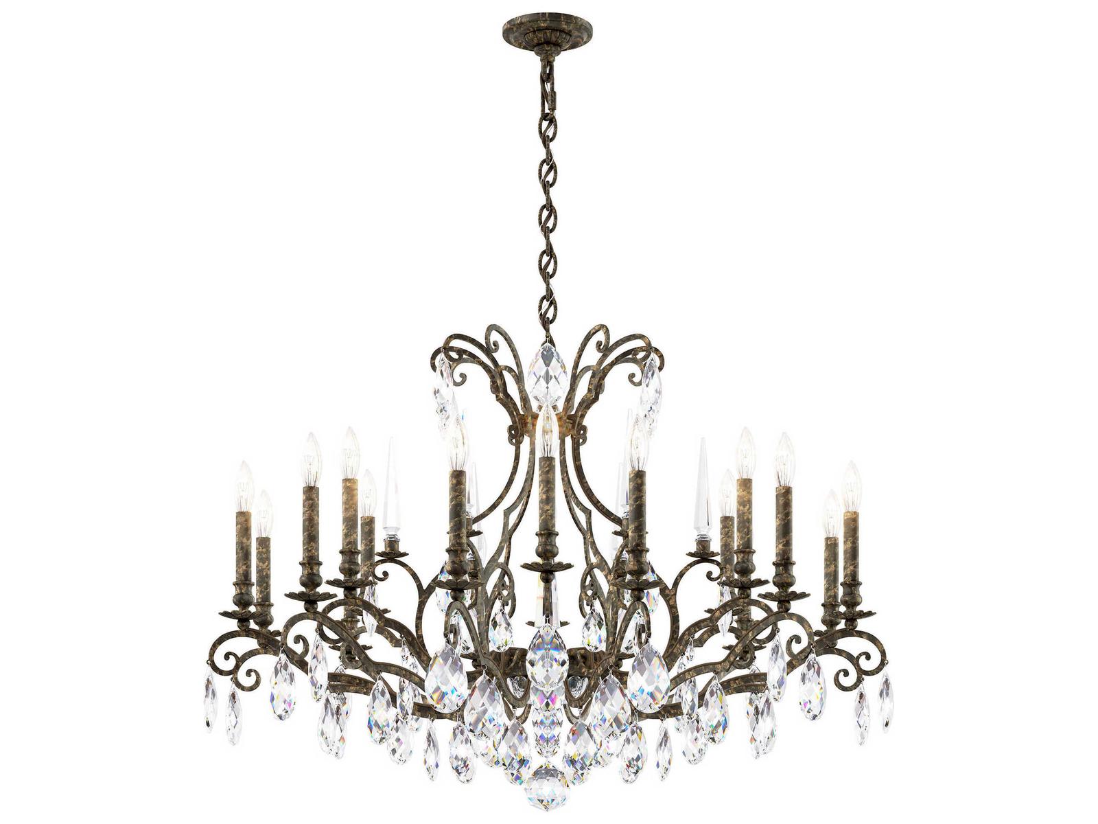 Schonbek Renaissance Nouveau 18-Light Crystal Candelabra Chandelier in Heirloom Bronze