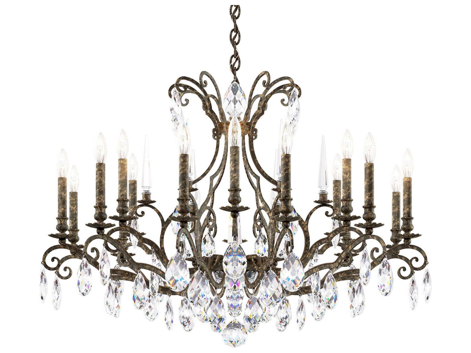 Schonbek Renaissance Nouveau 18-Light Crystal Candelabra Chandelier in Heirloom Bronze