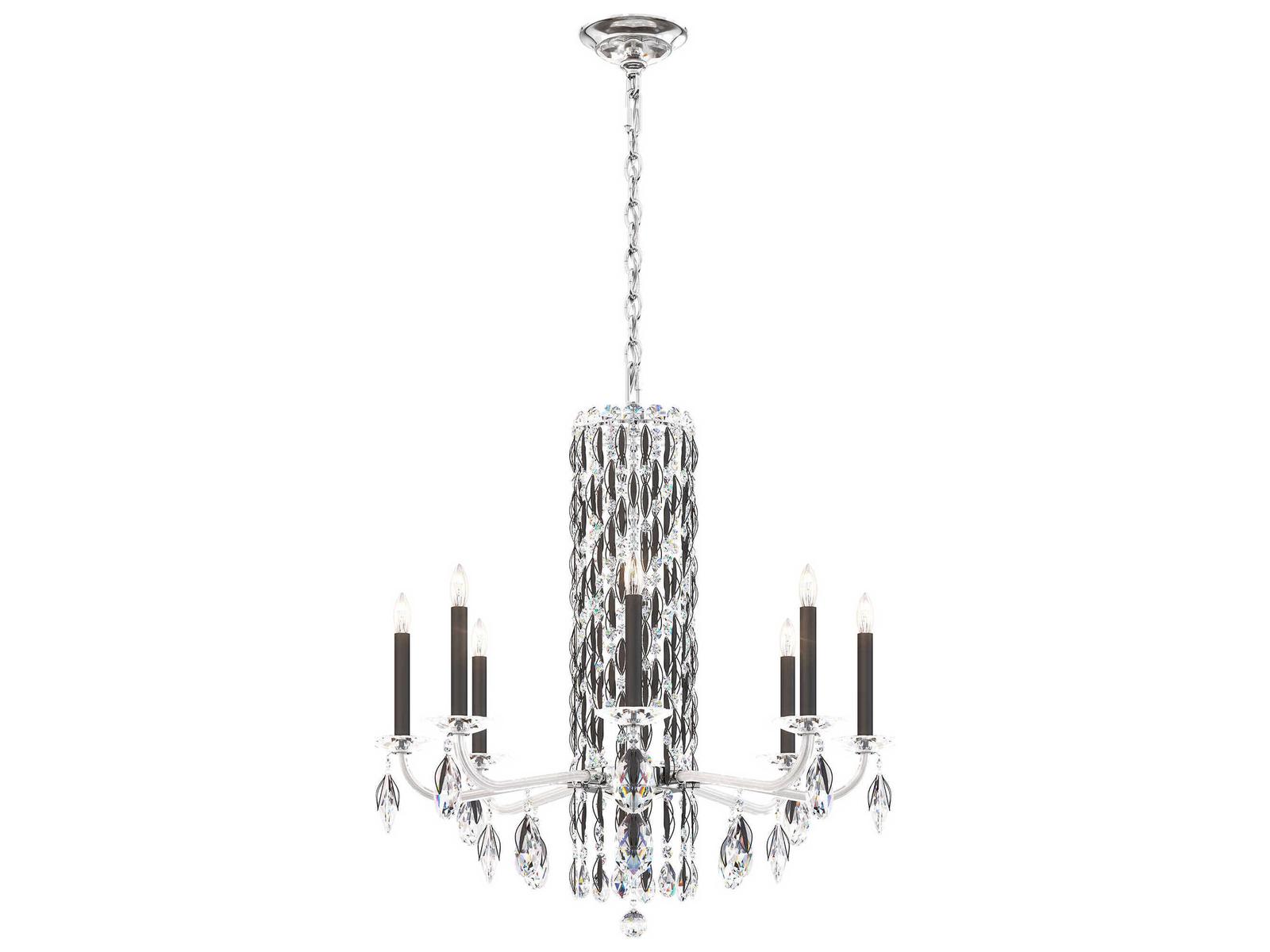 Schonbek Sarella 8-Light Black Crystal Candelabra Chandelier