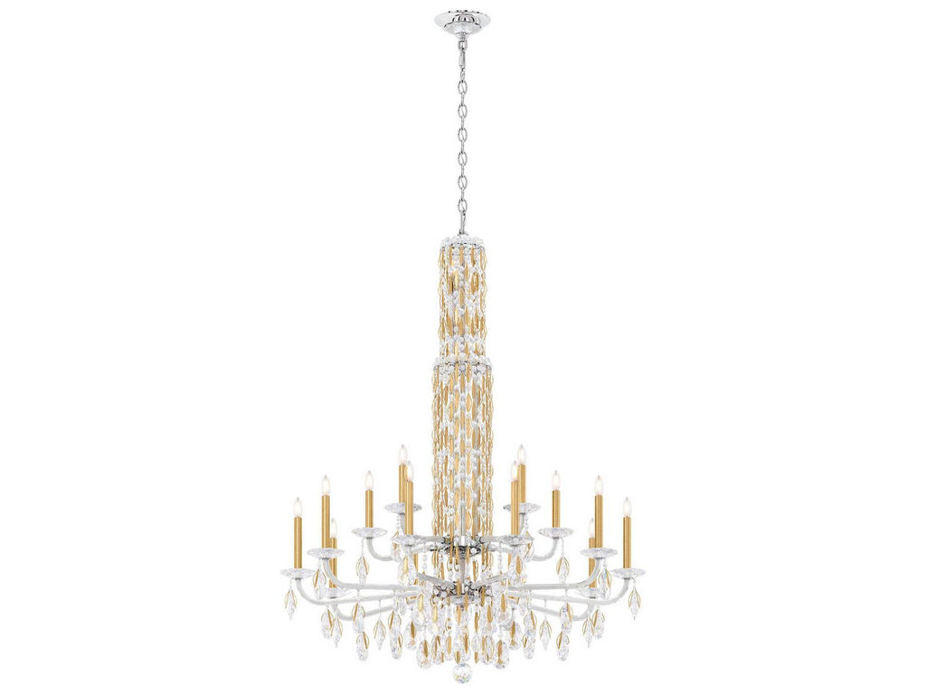 Schonbek Siena 17-Light Crystal Candelabra Chandelier with Cascading Drops