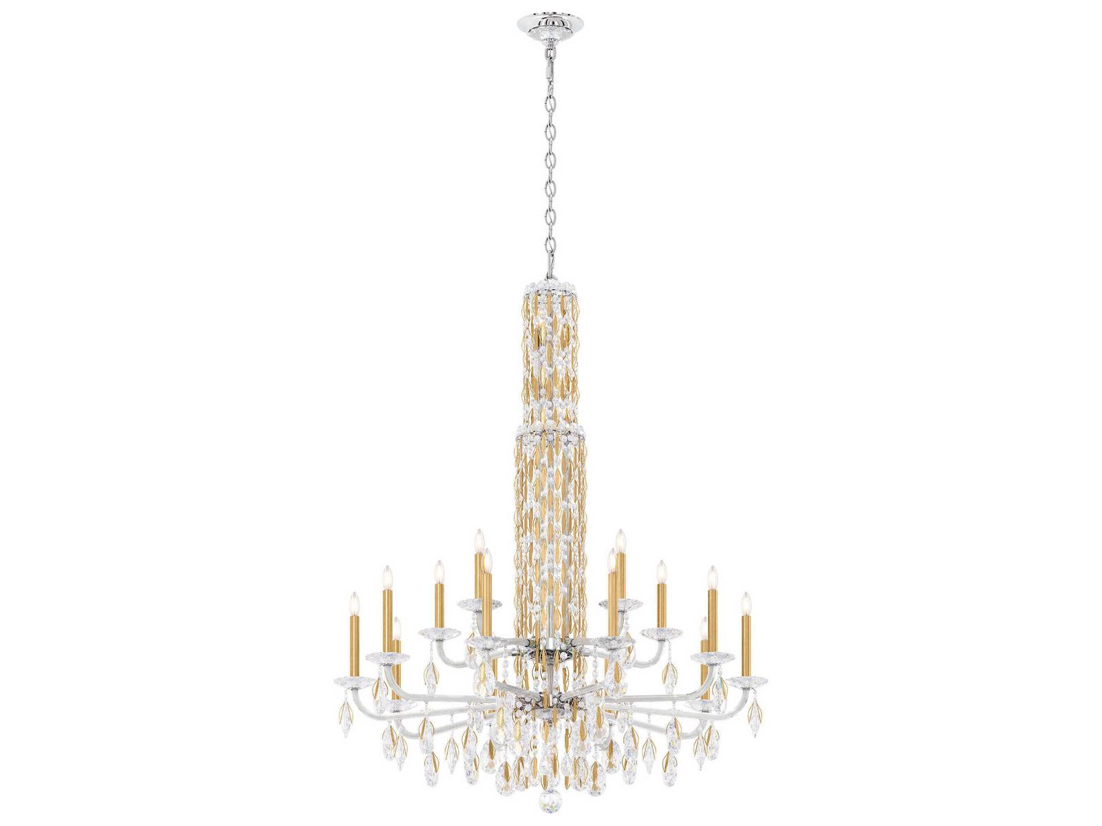 Schonbek Siena 17-Light Crystal Candelabra Chandelier with Cascading Drops