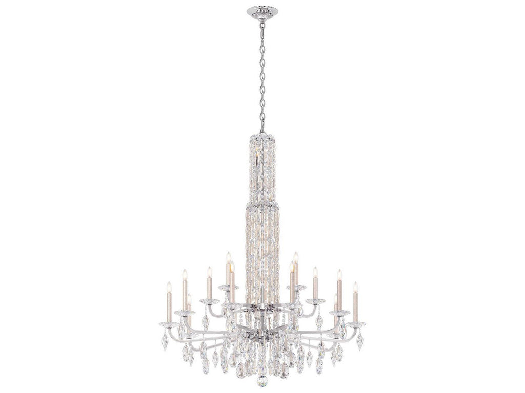 Schonbek Siena 17-Light Crystal Candelabra Chandelier with Cascading Drops