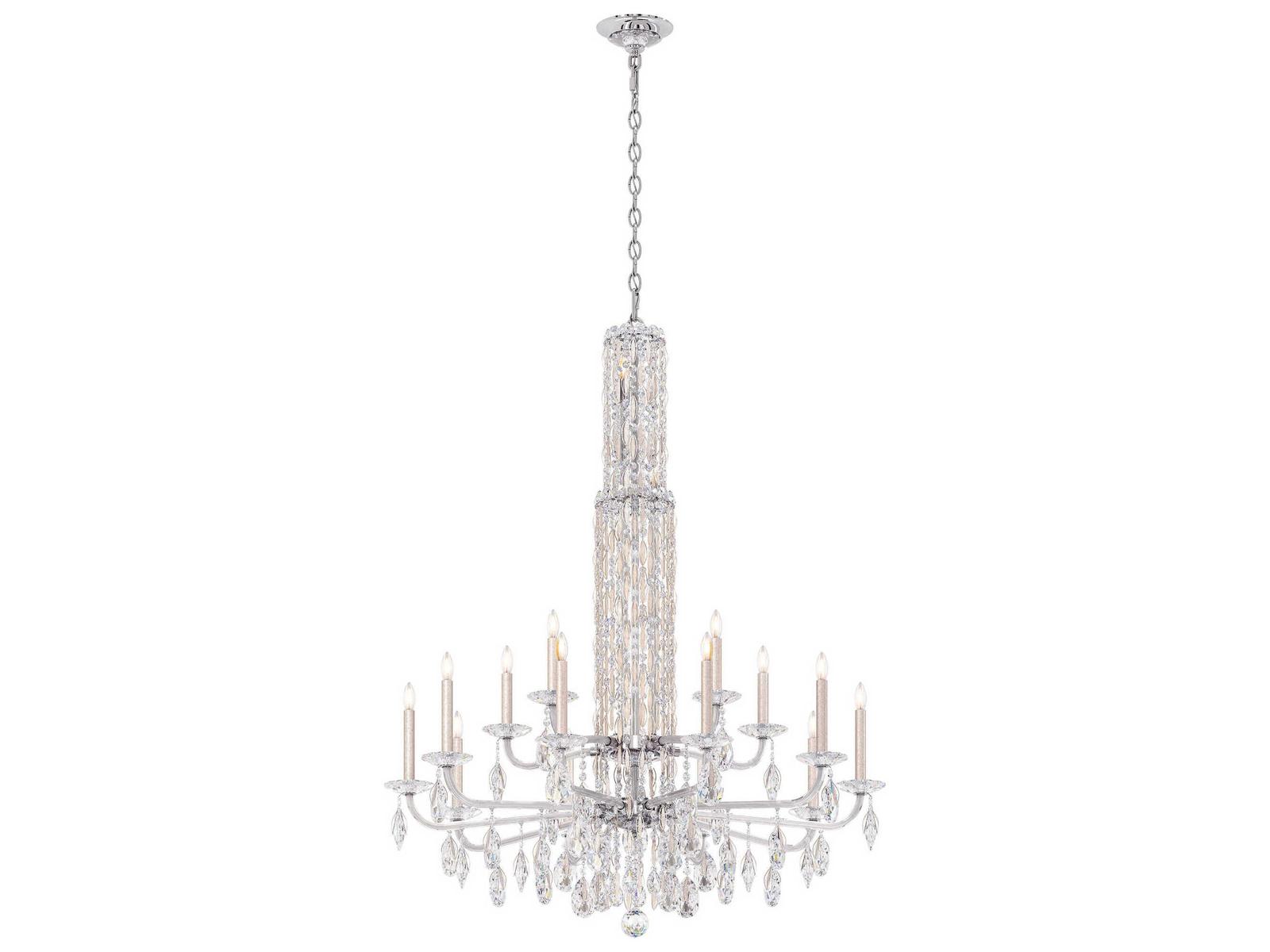 Schonbek Siena 17-Light Crystal Candelabra Chandelier with Cascading Drops