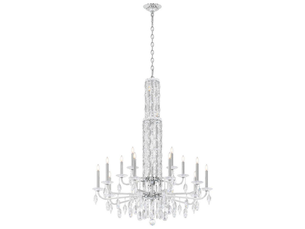Schonbek Siena 17-Light Crystal Candelabra Chandelier with Cascading Drops