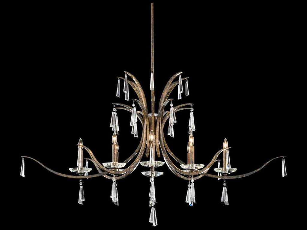 Schonbek 8-Light Tinsley Linear Chandelier with Radiance Crystal