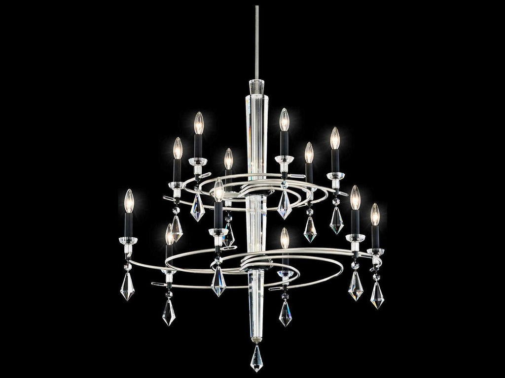 Schonbek Tempest 12-Light Tiered Chandelier with Crystal Accents