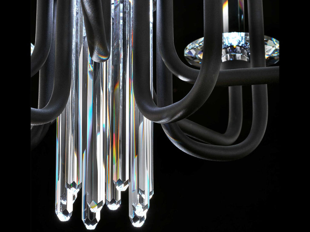 Schonbek Calliope 12-Light Integrated LED Chandelier in Black with Optic Crystal