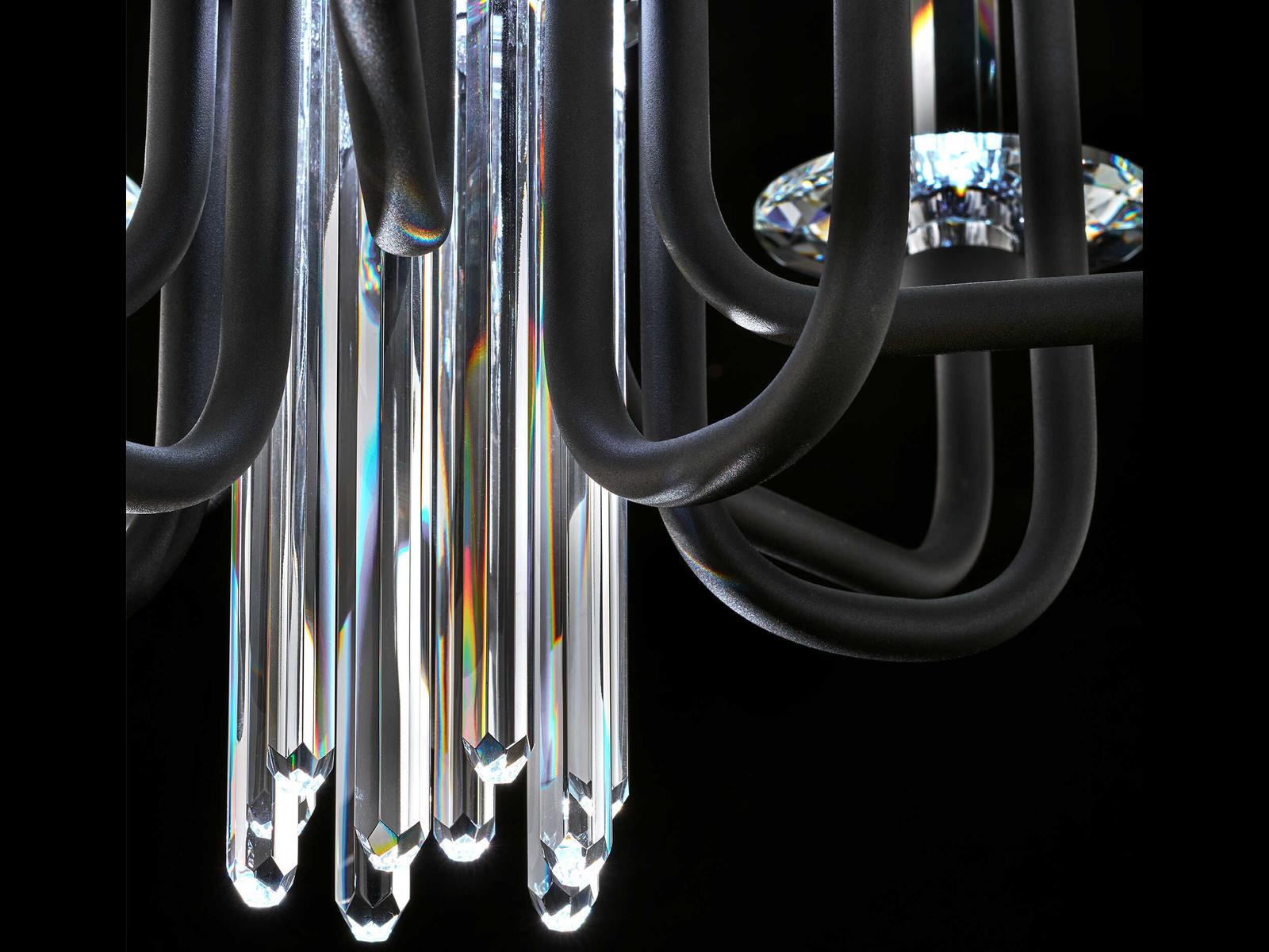 Schonbek Calliope 12-Light Integrated LED Chandelier in Black with Optic Crystal