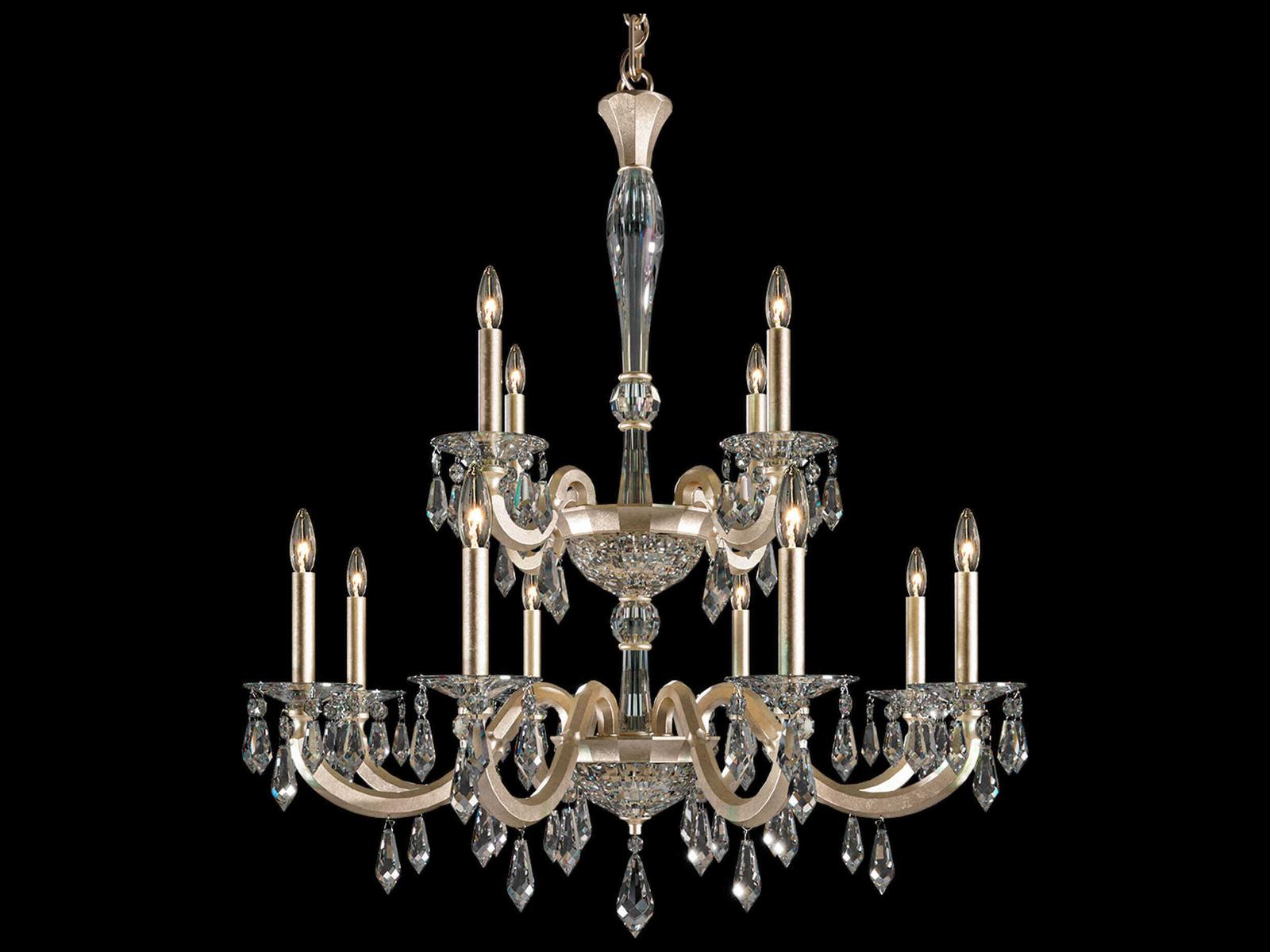 Schonbek 12-Light Napoli Tiered Chandelier with Silver Radiance Crystal