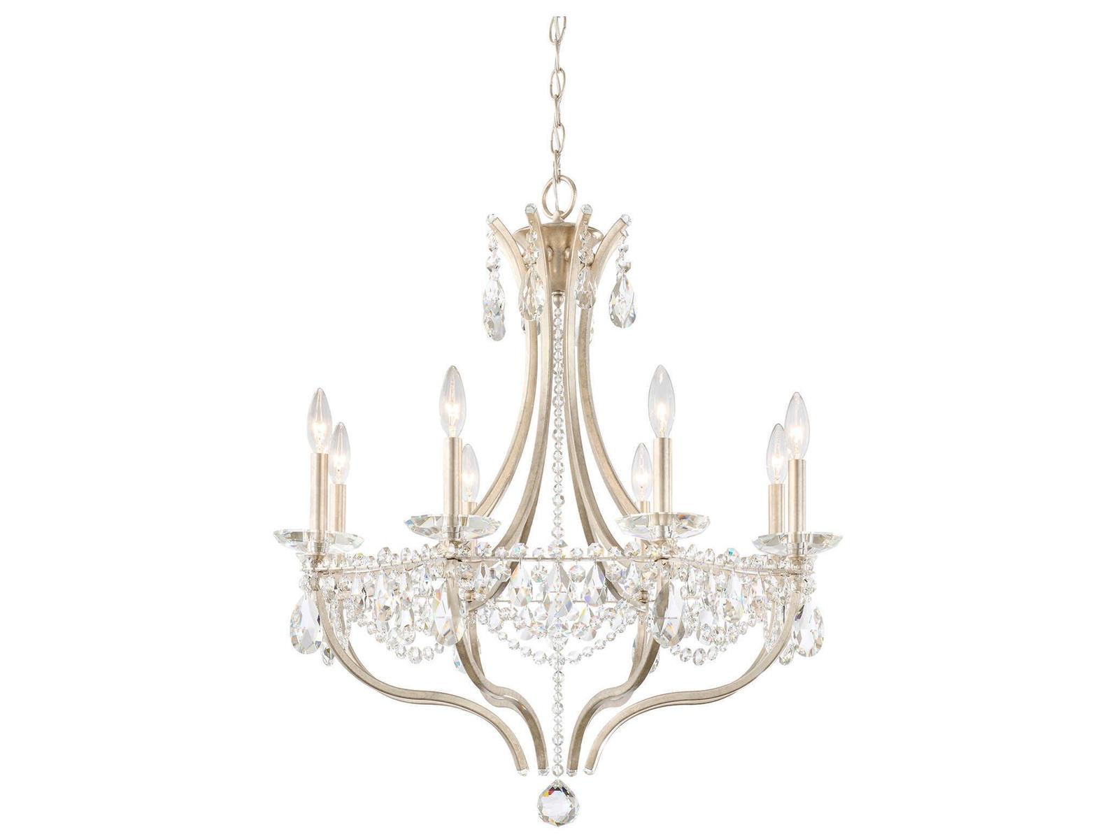 Schonbek Adley 8-Light Candelabra Chandelier in White Gold