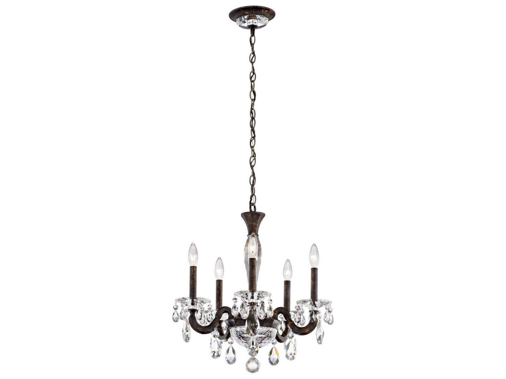 Schonbek 5-Light San Marco Candelabra Chandelier in Heirloom Bronze with Radiance Crystal