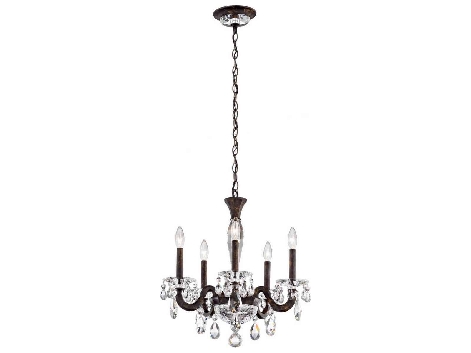Schonbek 5-Light San Marco Candelabra Chandelier in Heirloom Bronze with Radiance Crystal