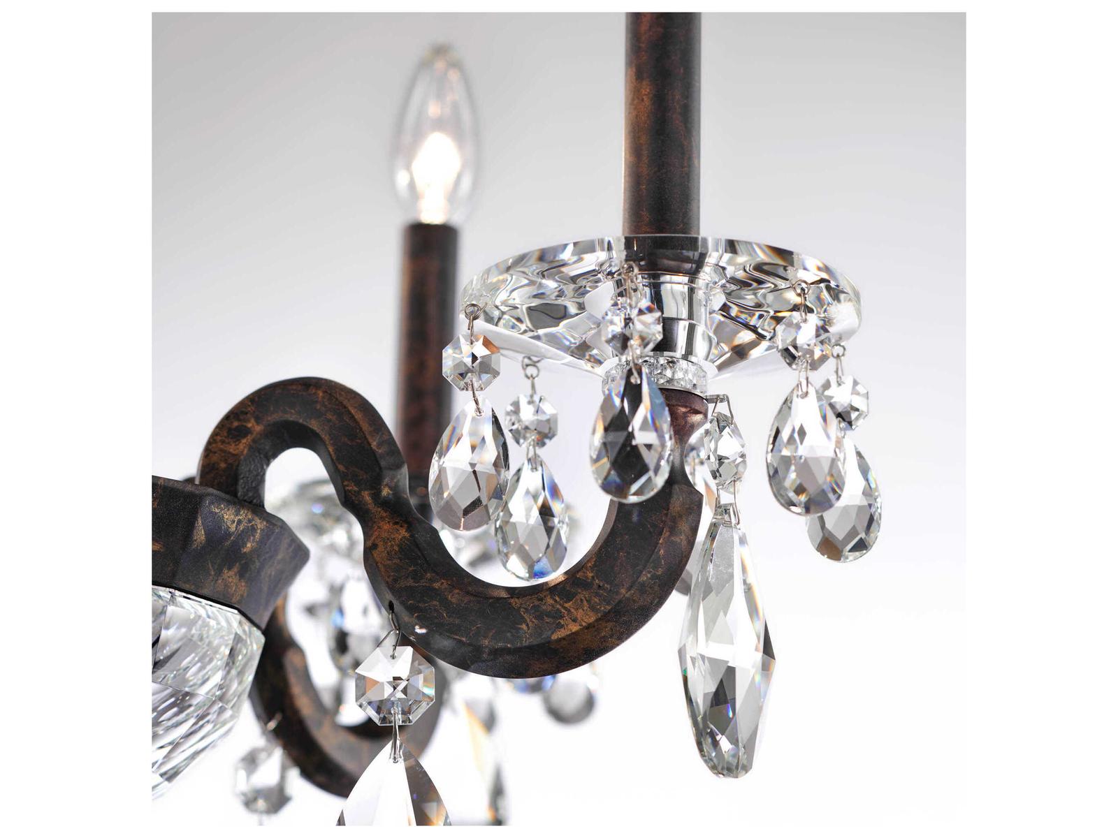 Schonbek 5-Light San Marco Candelabra Chandelier in Heirloom Bronze with Radiance Crystal