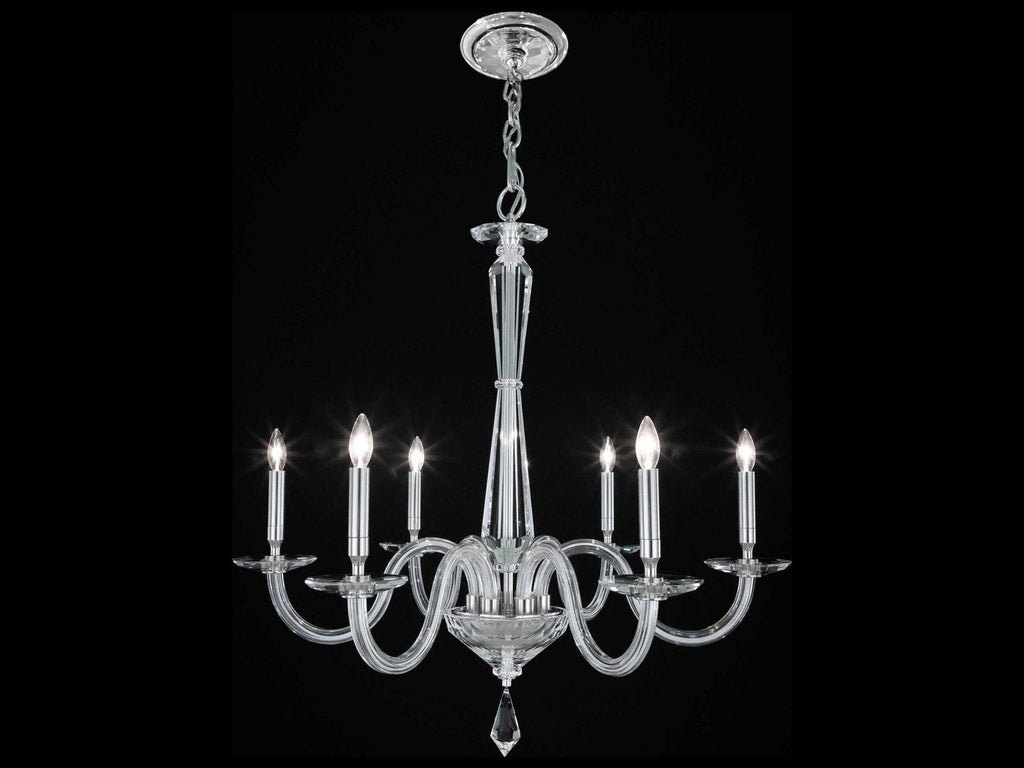 Schonbek 6-Light Habsburg Chandelier with Optic Crystal in Polished Chrome