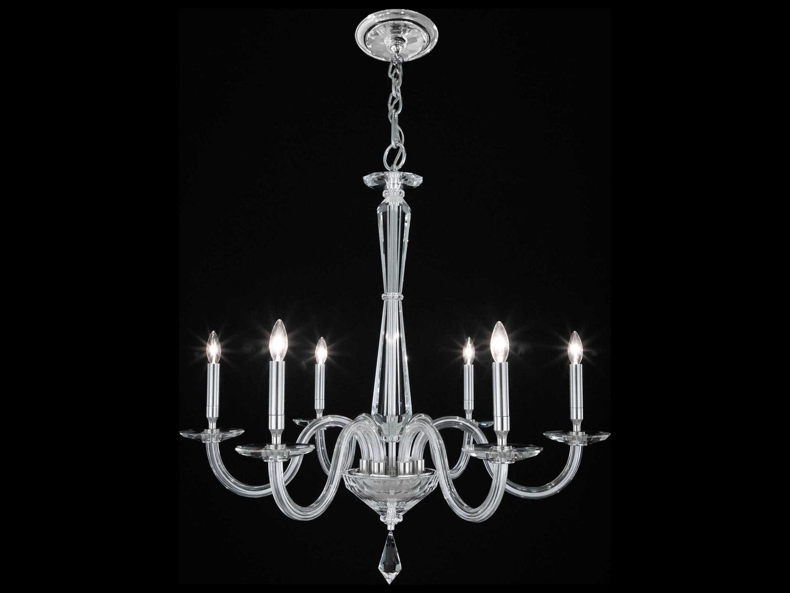 Schonbek 6-Light Habsburg Chandelier with Optic Crystal in Polished Chrome
