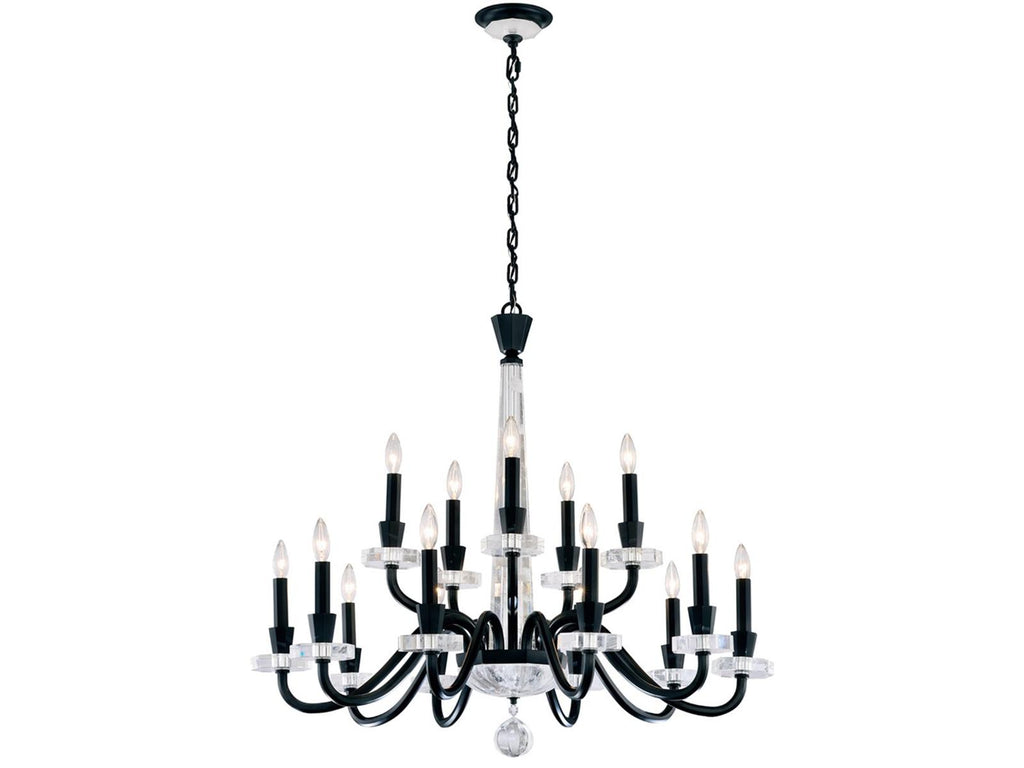 Schonbek Amadeus 15-Light Candelabra Chandelier with Optic Haze Crystal