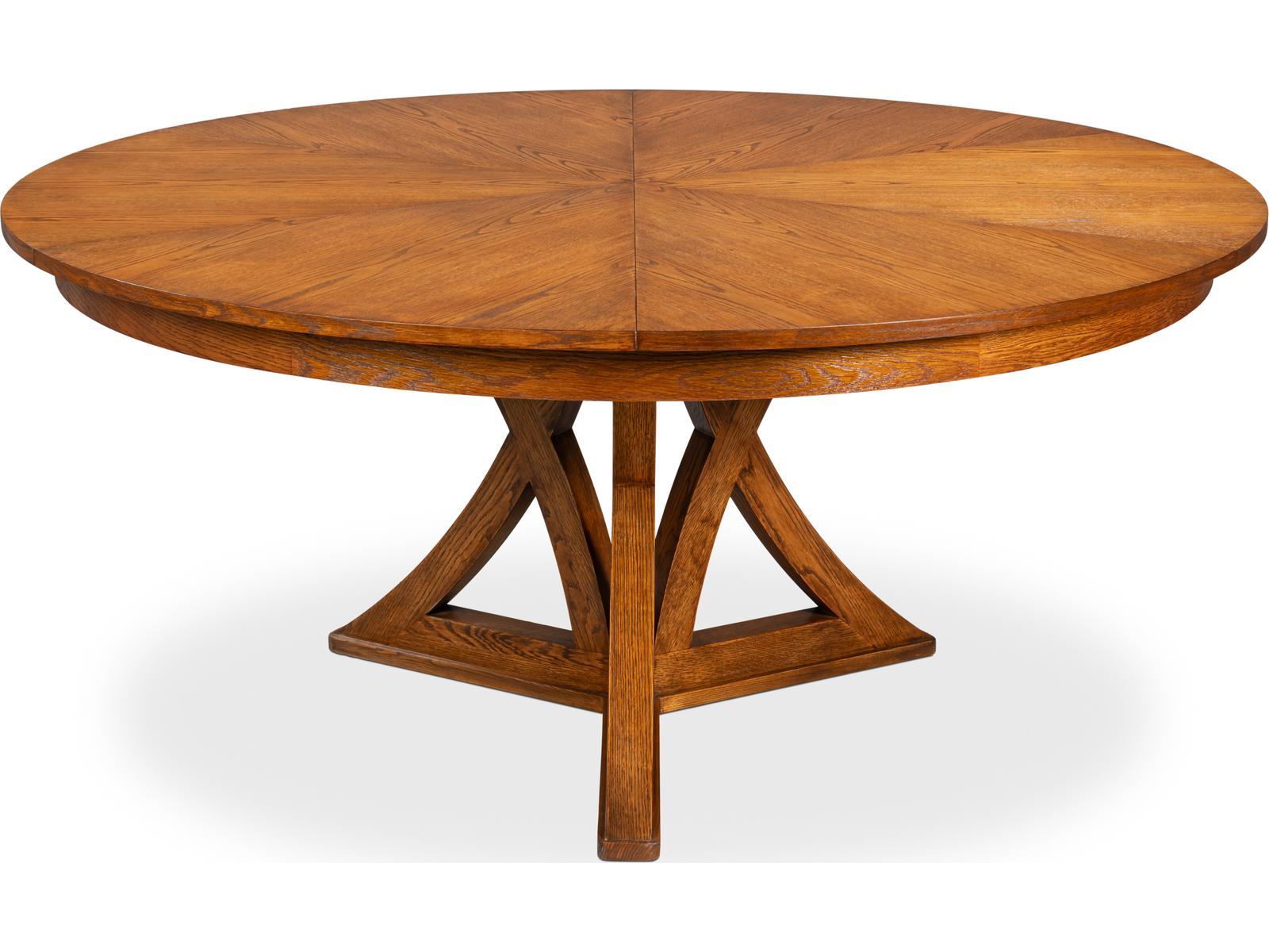 Jupe Round 55-Inch Wood Dining Table in Tobacco Brown
