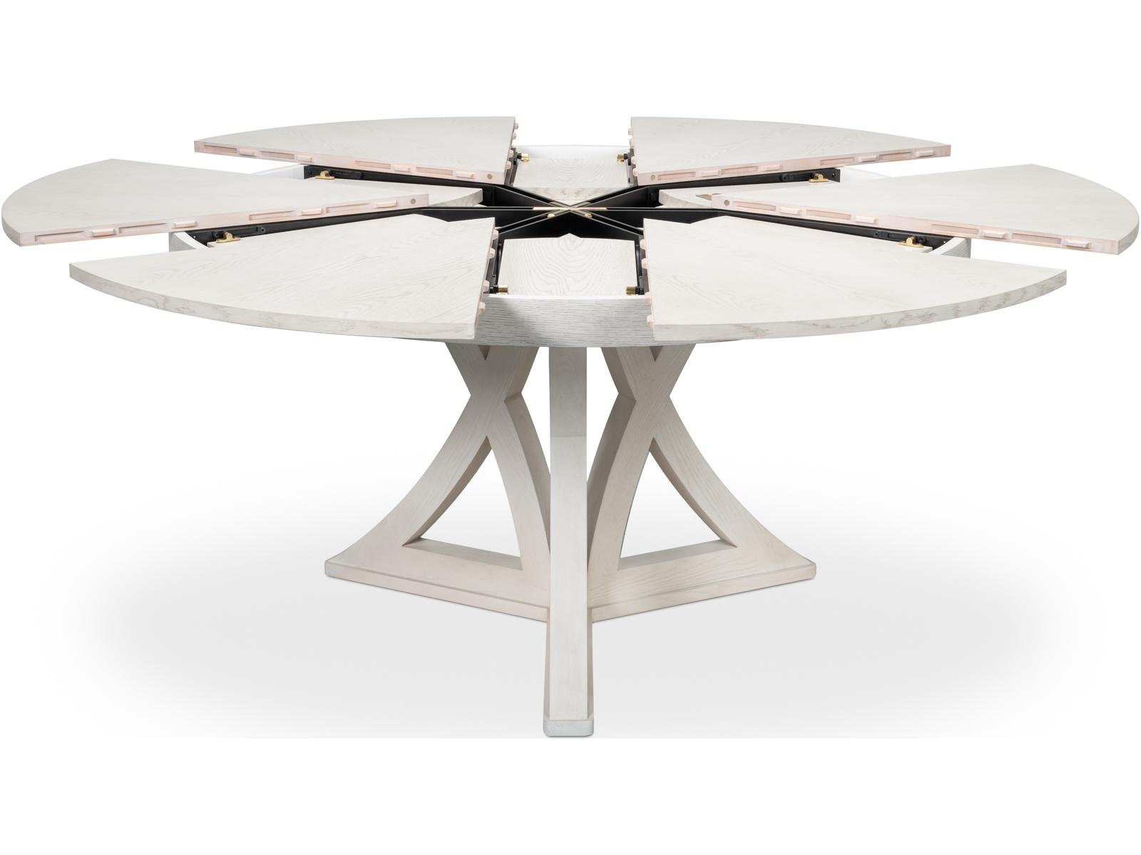 Jupe Casual Round Dining Table in Working White