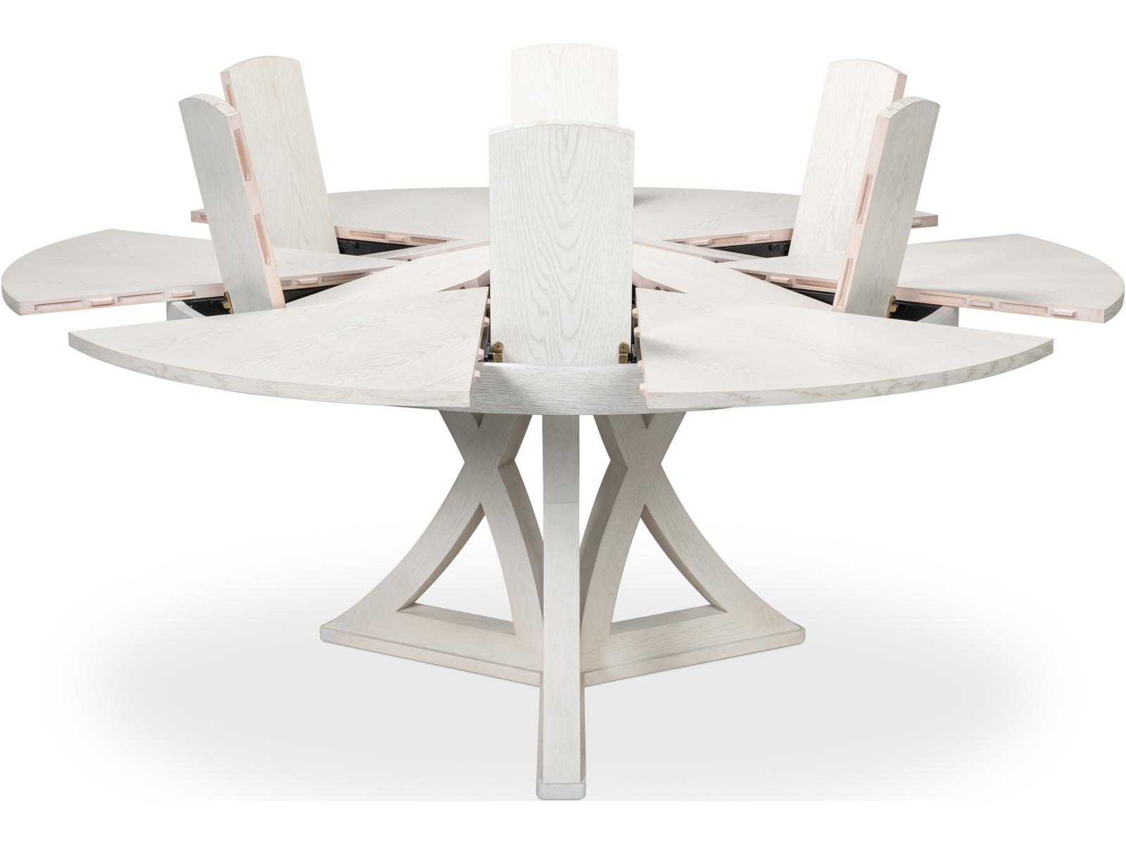 Jupe Casual Round Dining Table in Working White