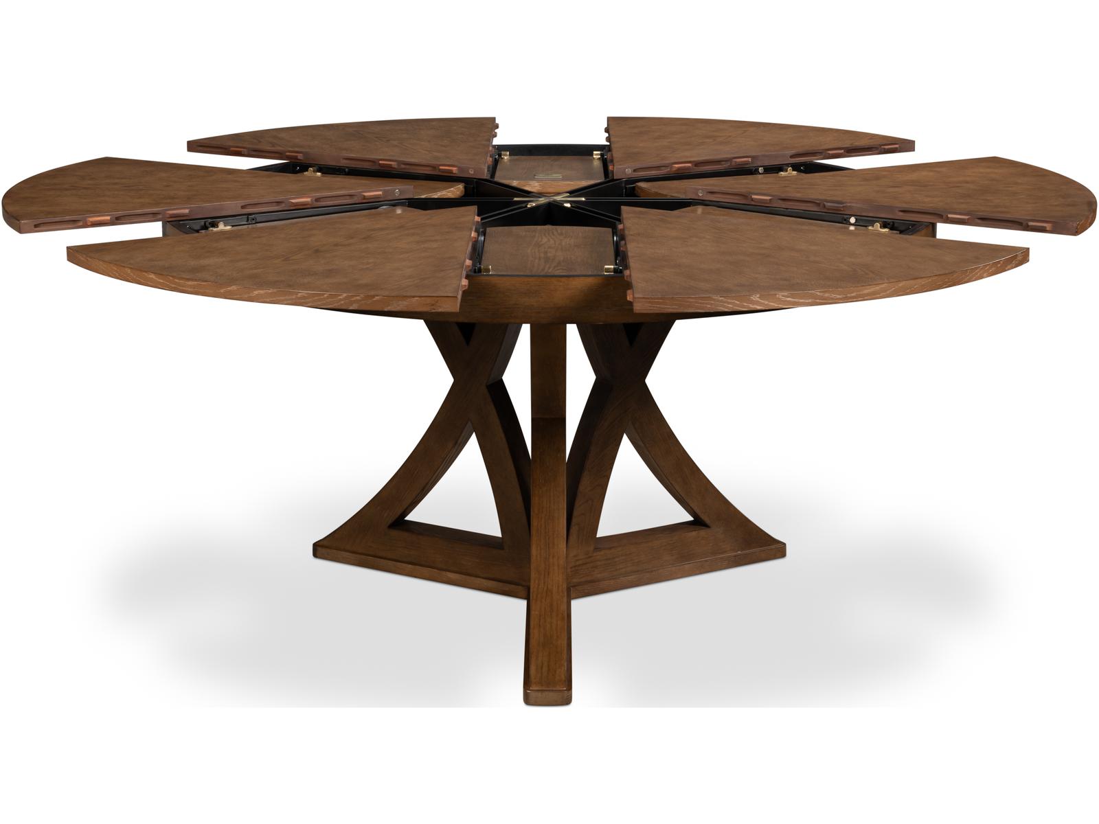Casual Jupe Expandable Dining Table in Light Mink Oak