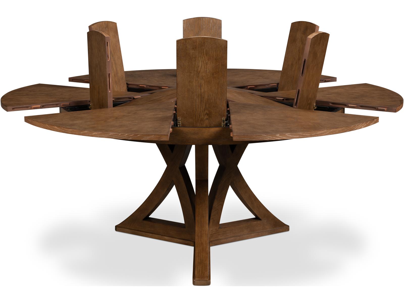 Casual Jupe Expandable Dining Table in Light Mink Oak