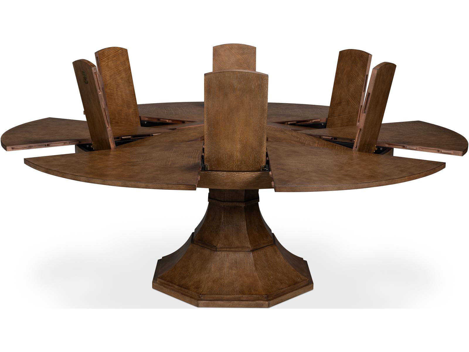 Giselle Jupe Extendable Round Dining Table in Light Mink