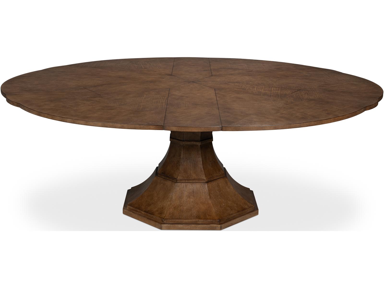 Giselle Jupe Extendable Round Dining Table in Light Mink