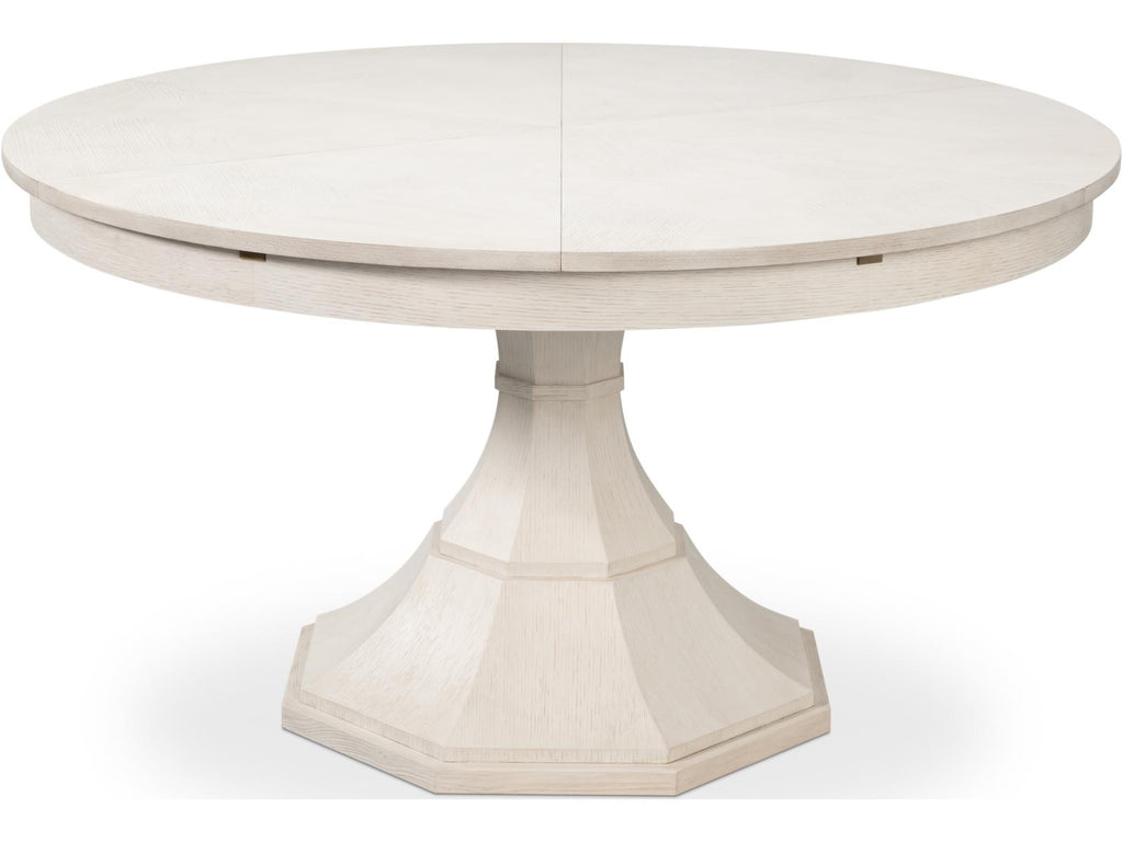 Giselle 55-Inch Round Jupe Dining Table in Working White