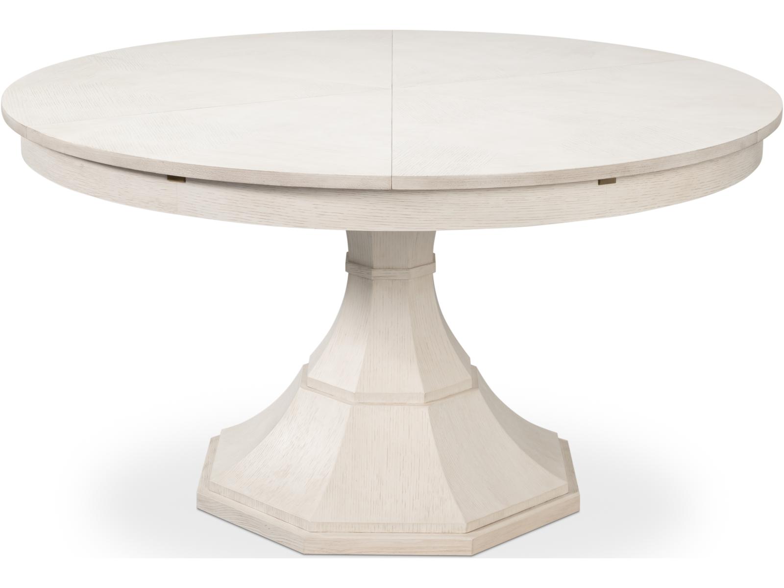 Giselle 55-Inch Round Jupe Dining Table in Working White