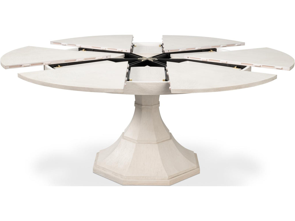 Giselle 55-Inch Round Jupe Dining Table in Working White
