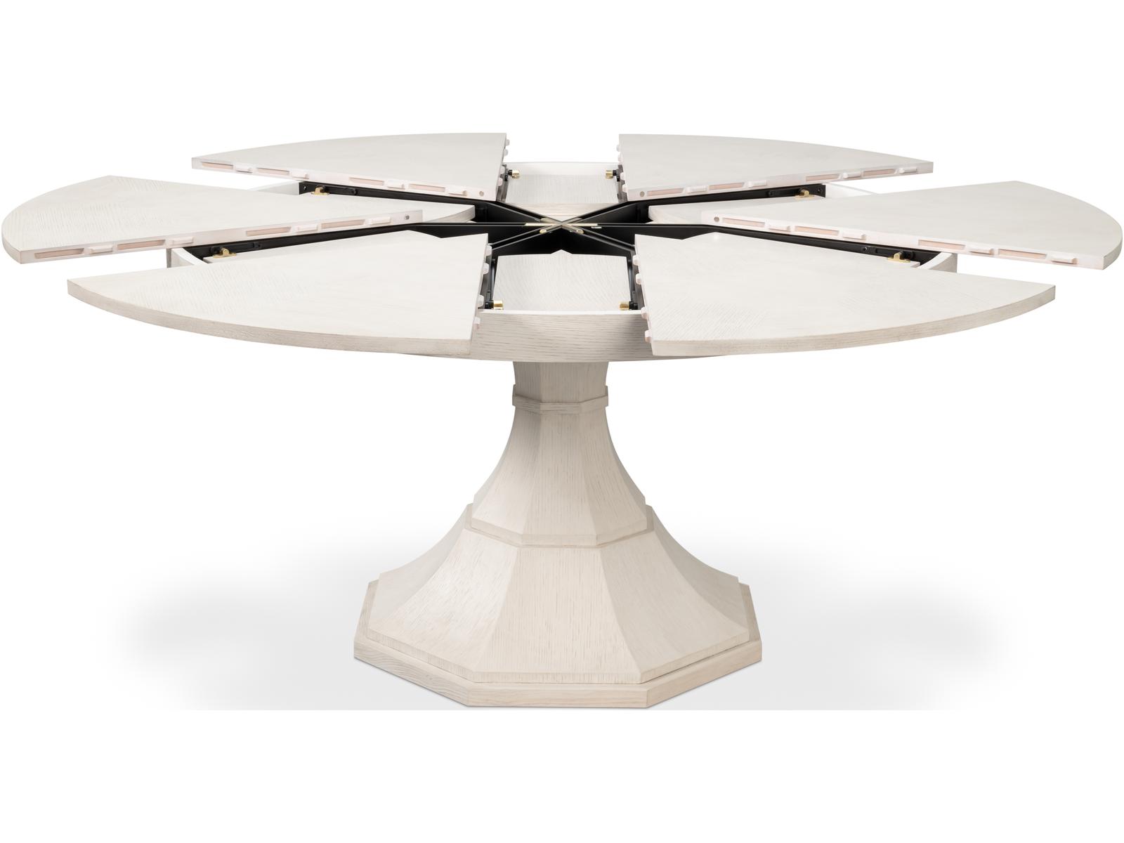 Giselle 55-Inch Round Jupe Dining Table in Working White
