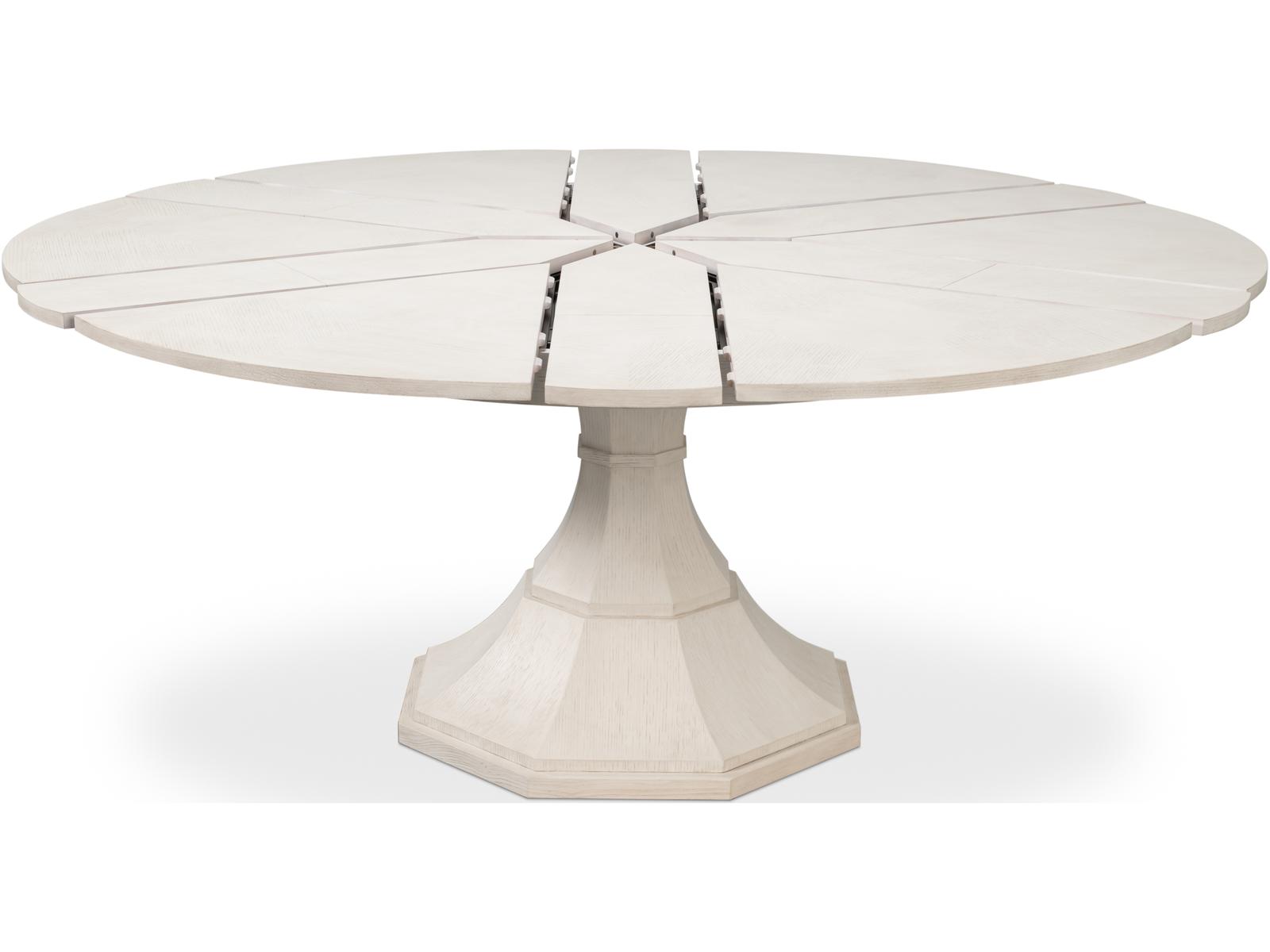 Giselle 55-Inch Round Jupe Dining Table in Working White