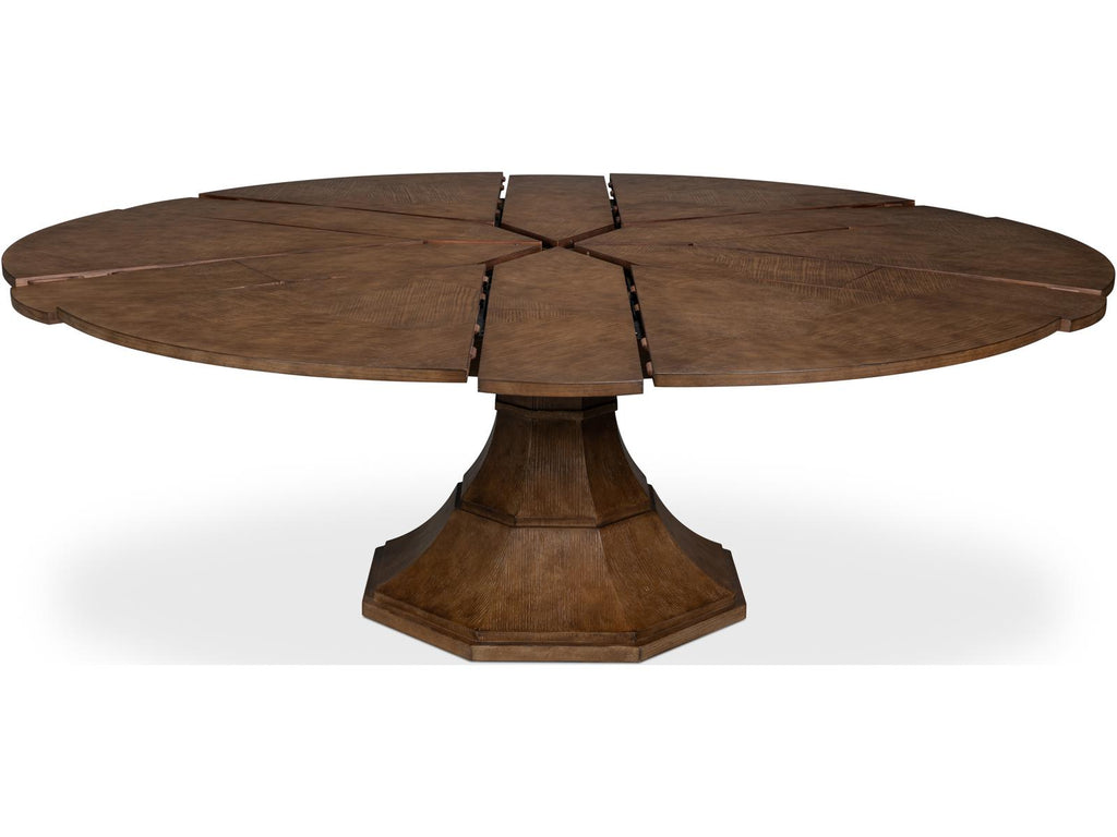 Giselle Jupe Extendable Dining Table in Light Mink Finish