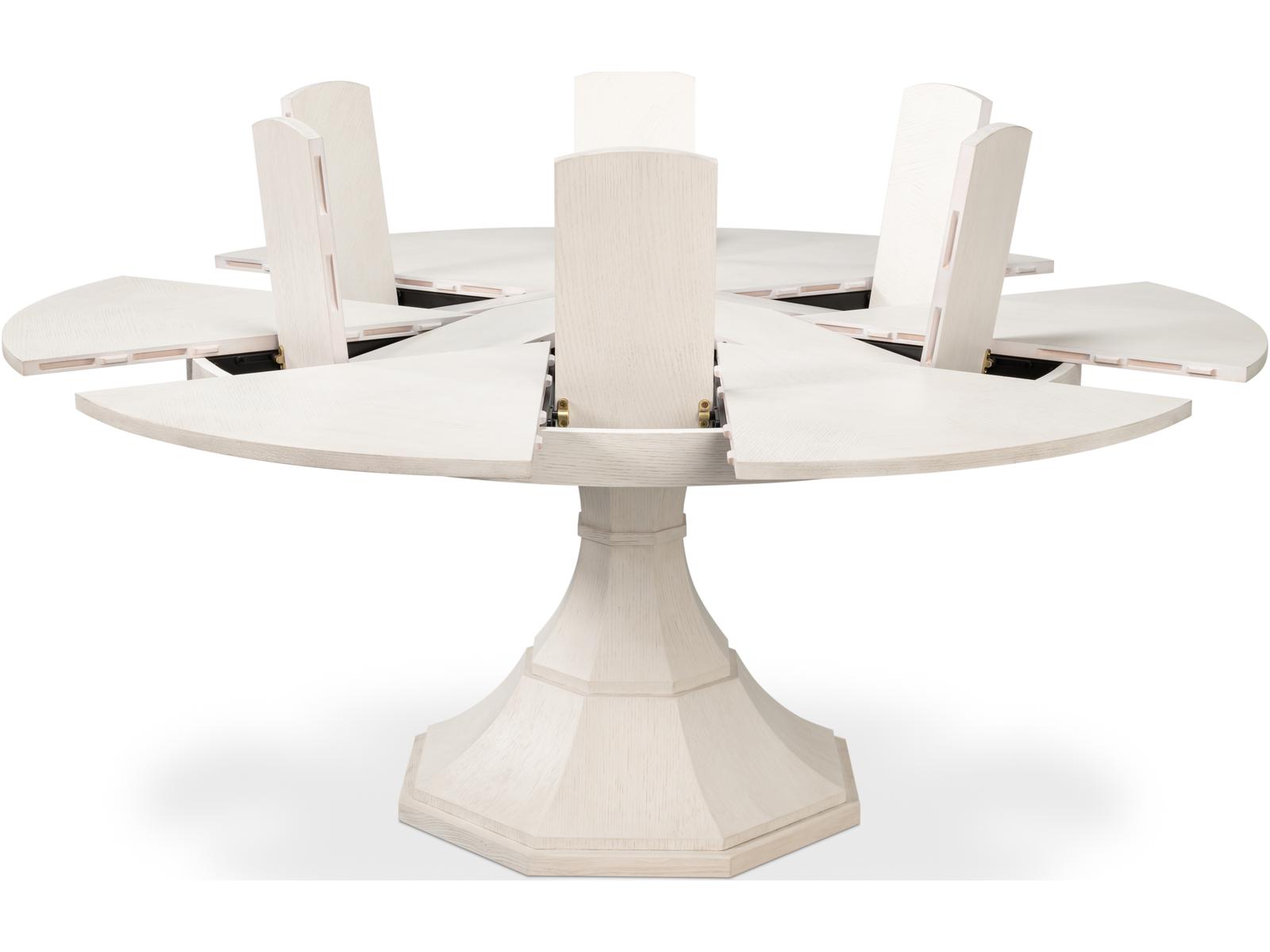 Giselle Jupe Extendable Dining Table in Working White Finish