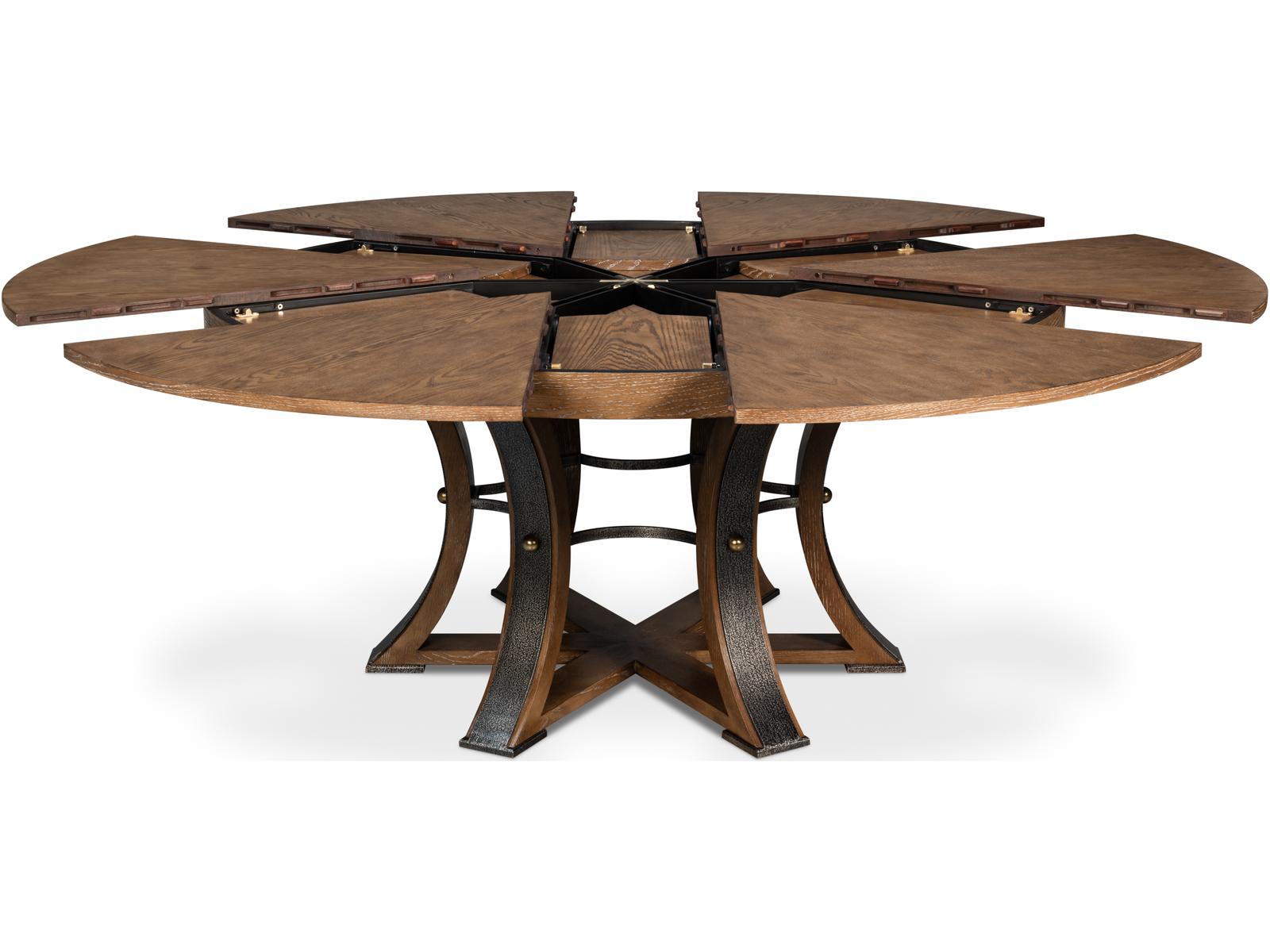 Tower Jupe Expandable Dining Table in Light Mink Finish