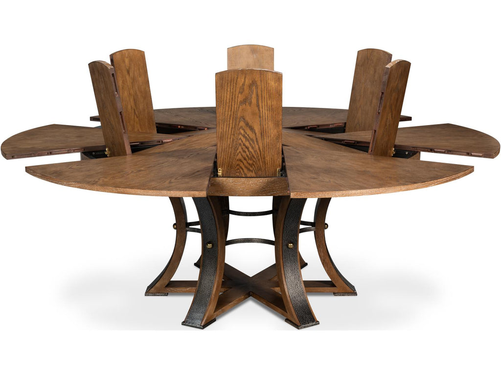 Tower Jupe Expandable Dining Table in Light Mink Finish