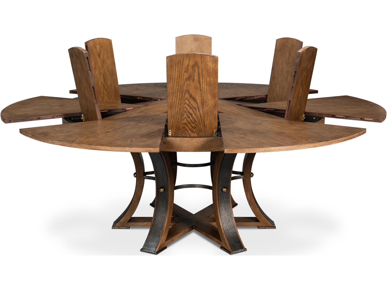 Tower Jupe Expandable Dining Table in Light Mink Finish