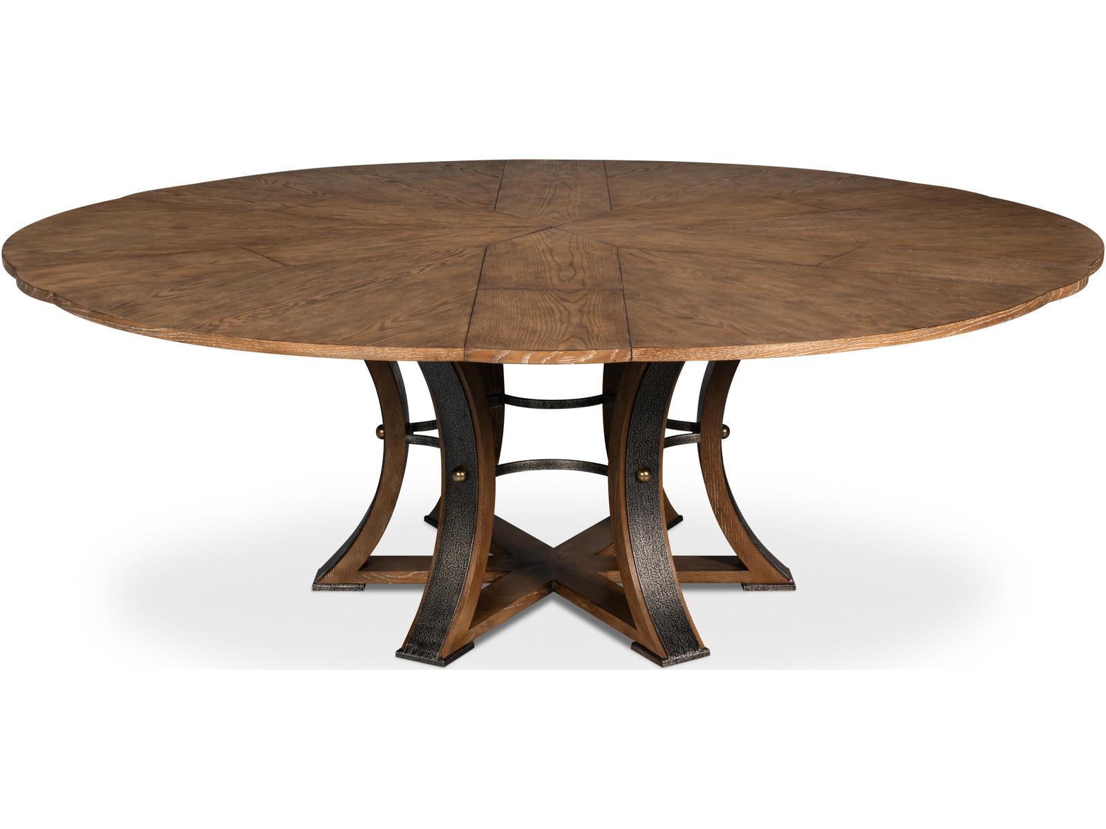 Tower Jupe Expandable Dining Table in Light Mink Finish
