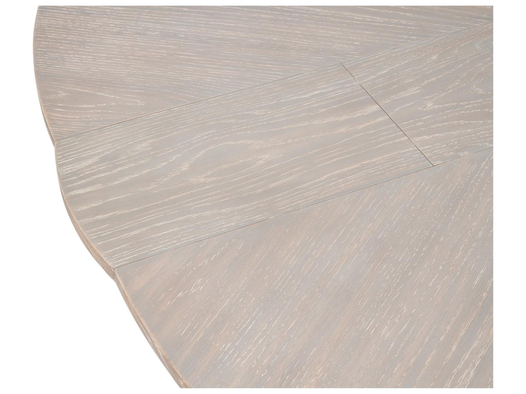 Jupe Round Extendable Dining Table in Moonskin Oak and Iron