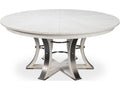 Tower Jupe Round Extendable Dining Table in Working White Oak
