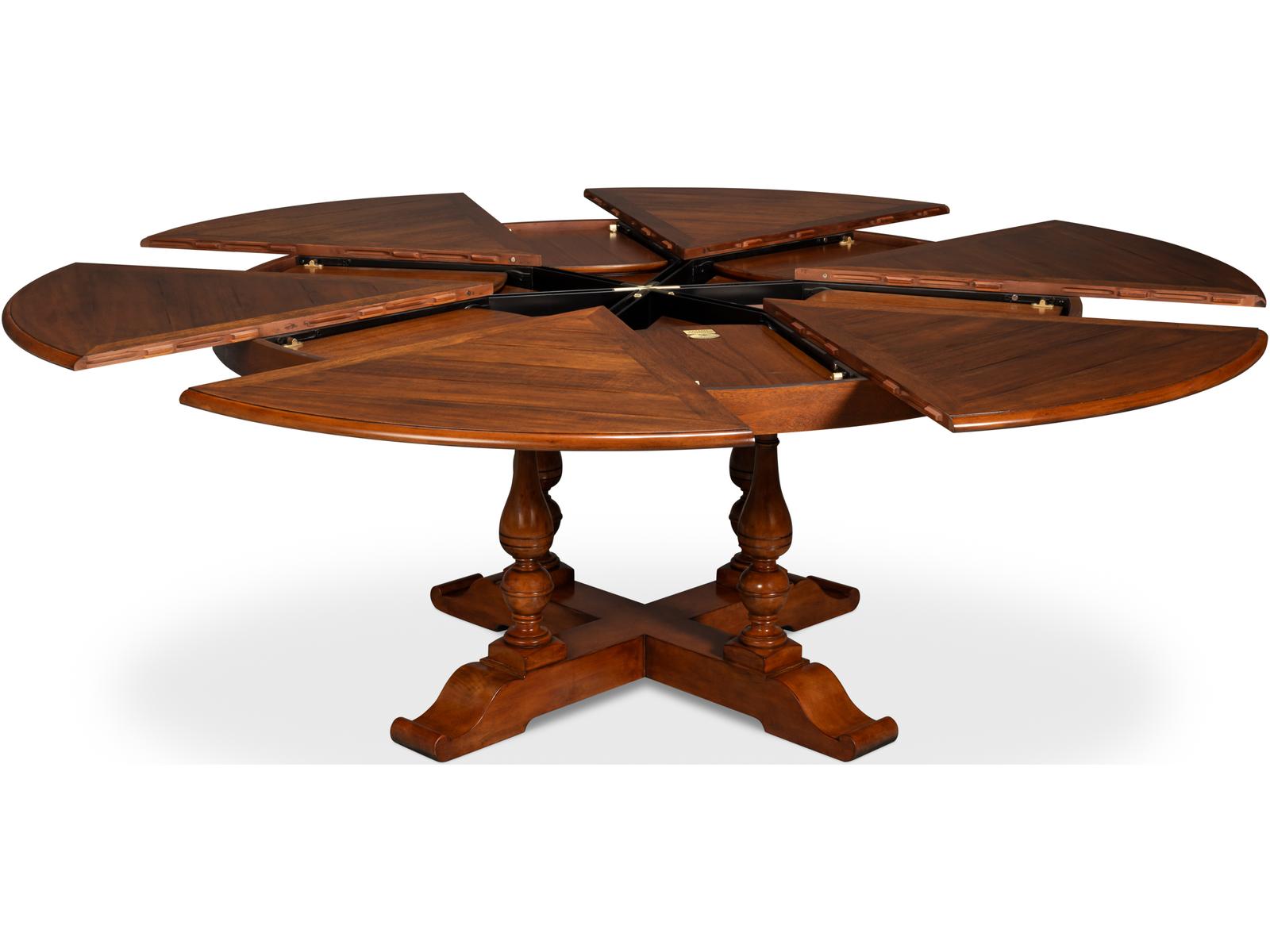 Jupe Round Dining Table in Old World Walnut Finish